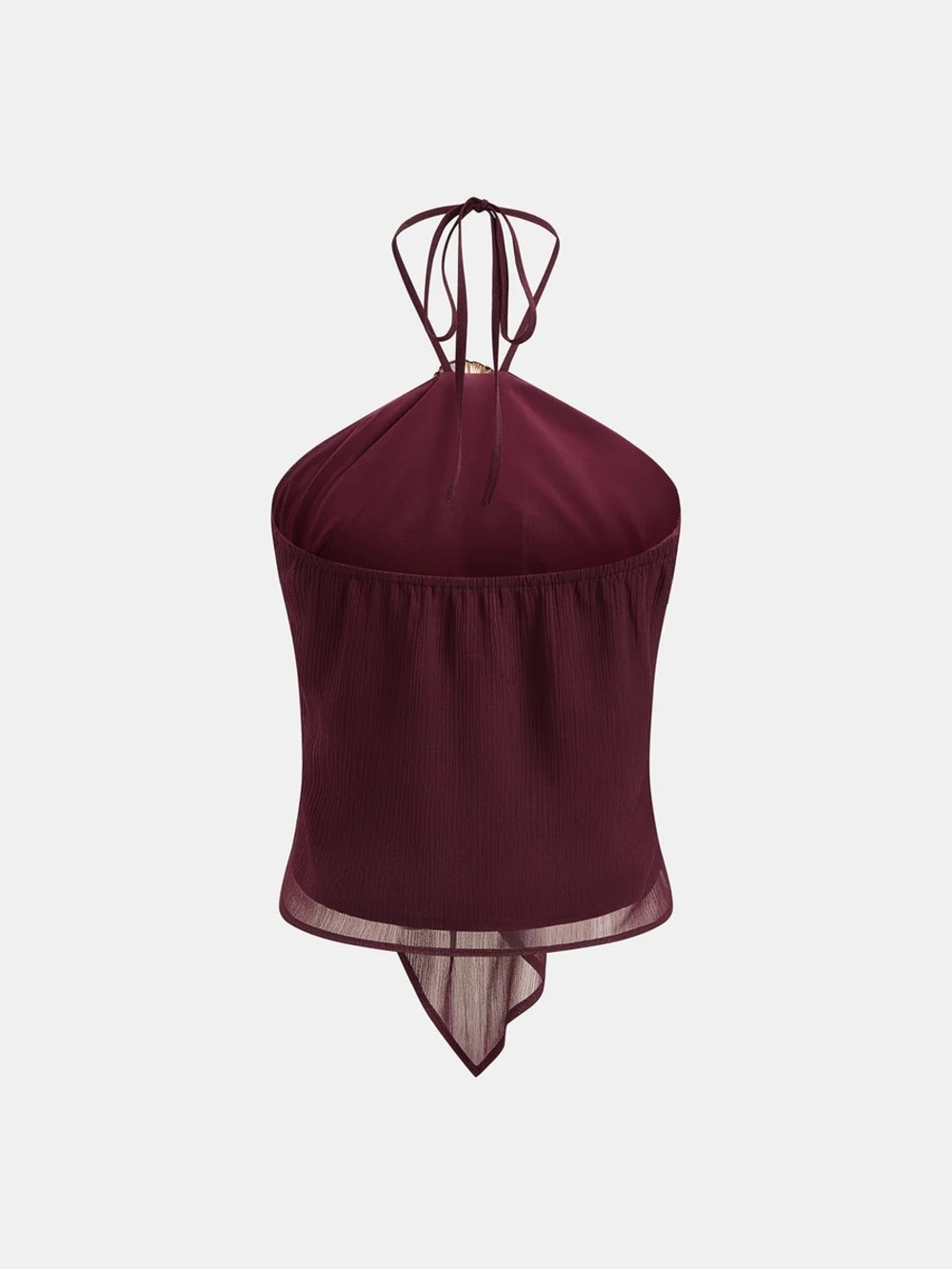 NWT 🥀 Commense Chiffon Halter Top W/ Golden Shell - Picture 2 of 10